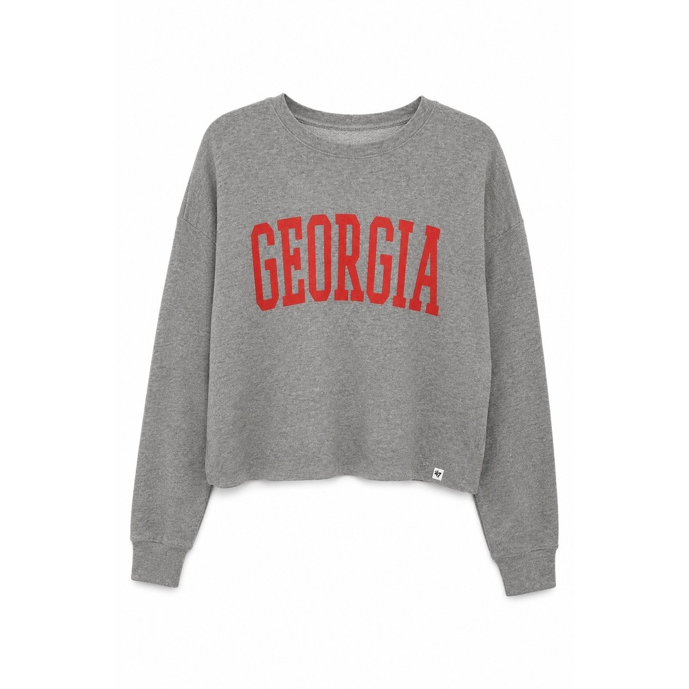 47 Brand Georgia Bulldogs Women Medium Cropped Ribbed Long Sleeve Tee Gray NCAA